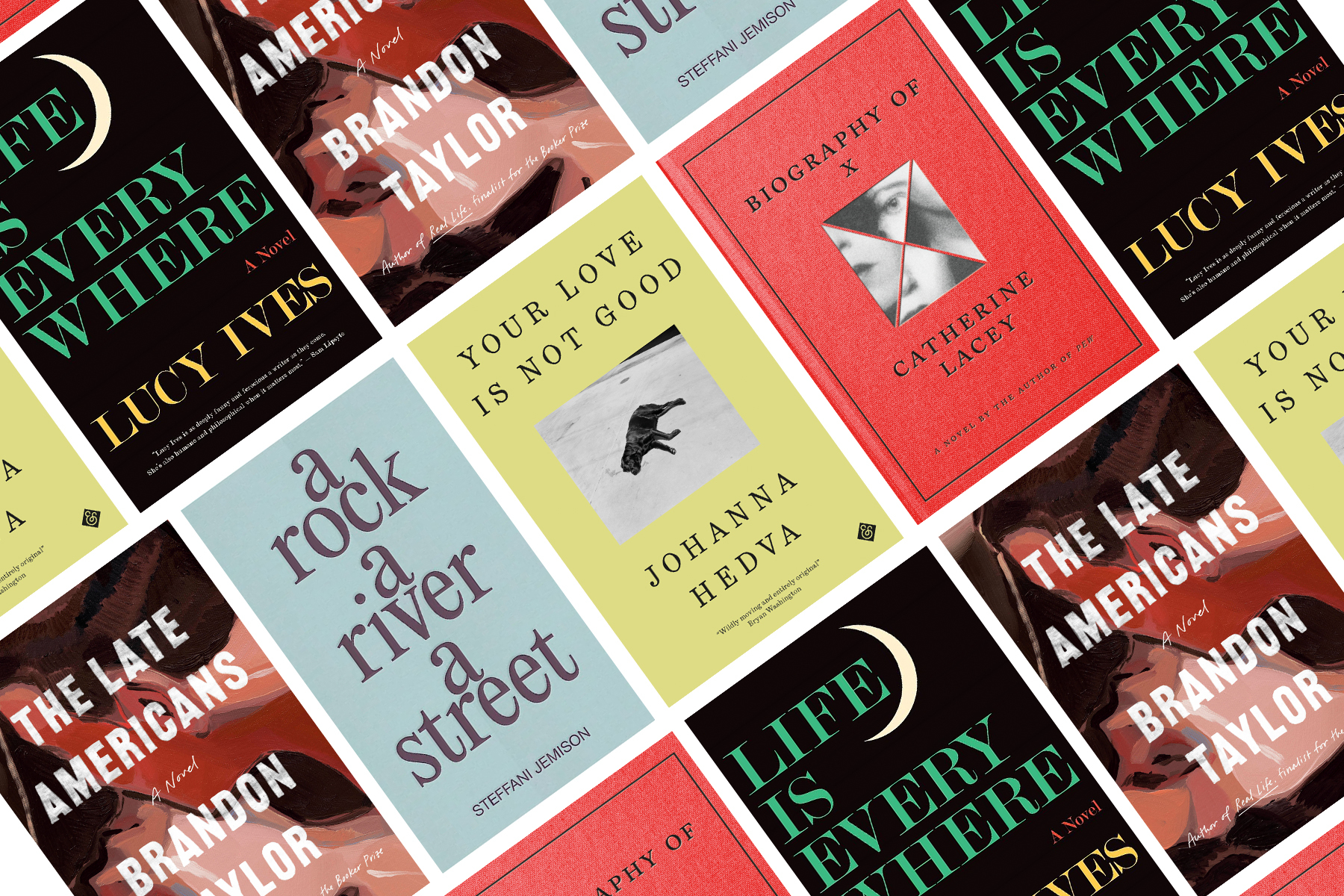 Book covers in a diagonal grid
